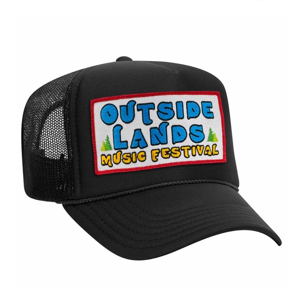 NWT Aviator Nation Black Outside Lands Trucker Hat Cap Music Festival